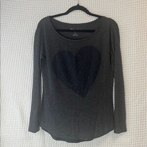 American Eagle Outfitters Charcoal Long Sleeve Tee